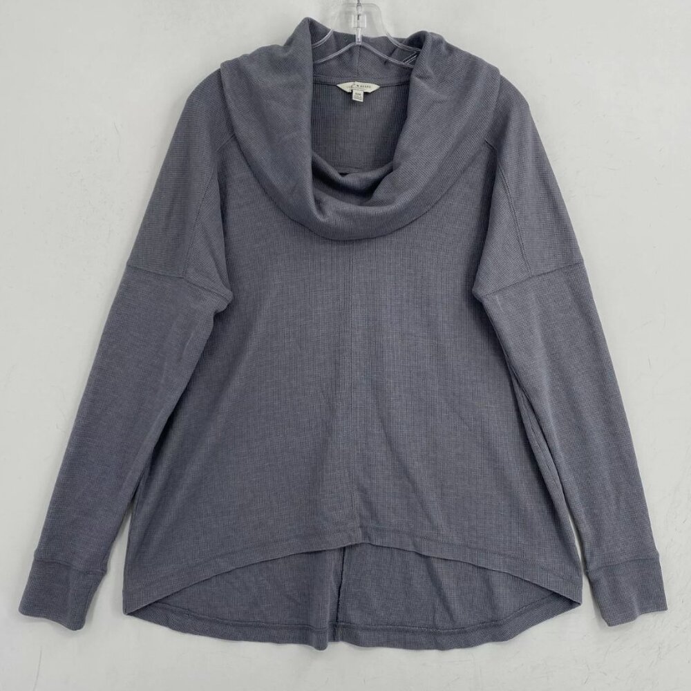 Lucky Brand Waffle Knit Cowl Neck High Low Top